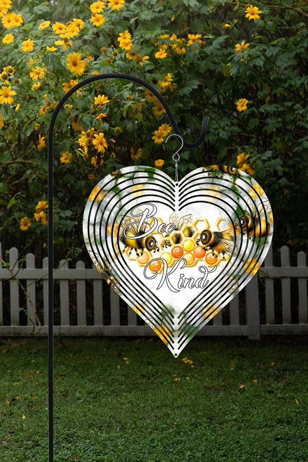 Spring Home Decor Be Kind Garden Heart Wind Spinner