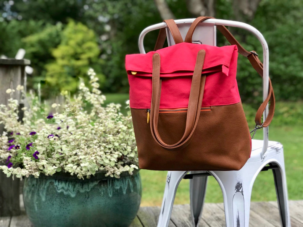Convertible Backpack Tote with Trolley Sleeve