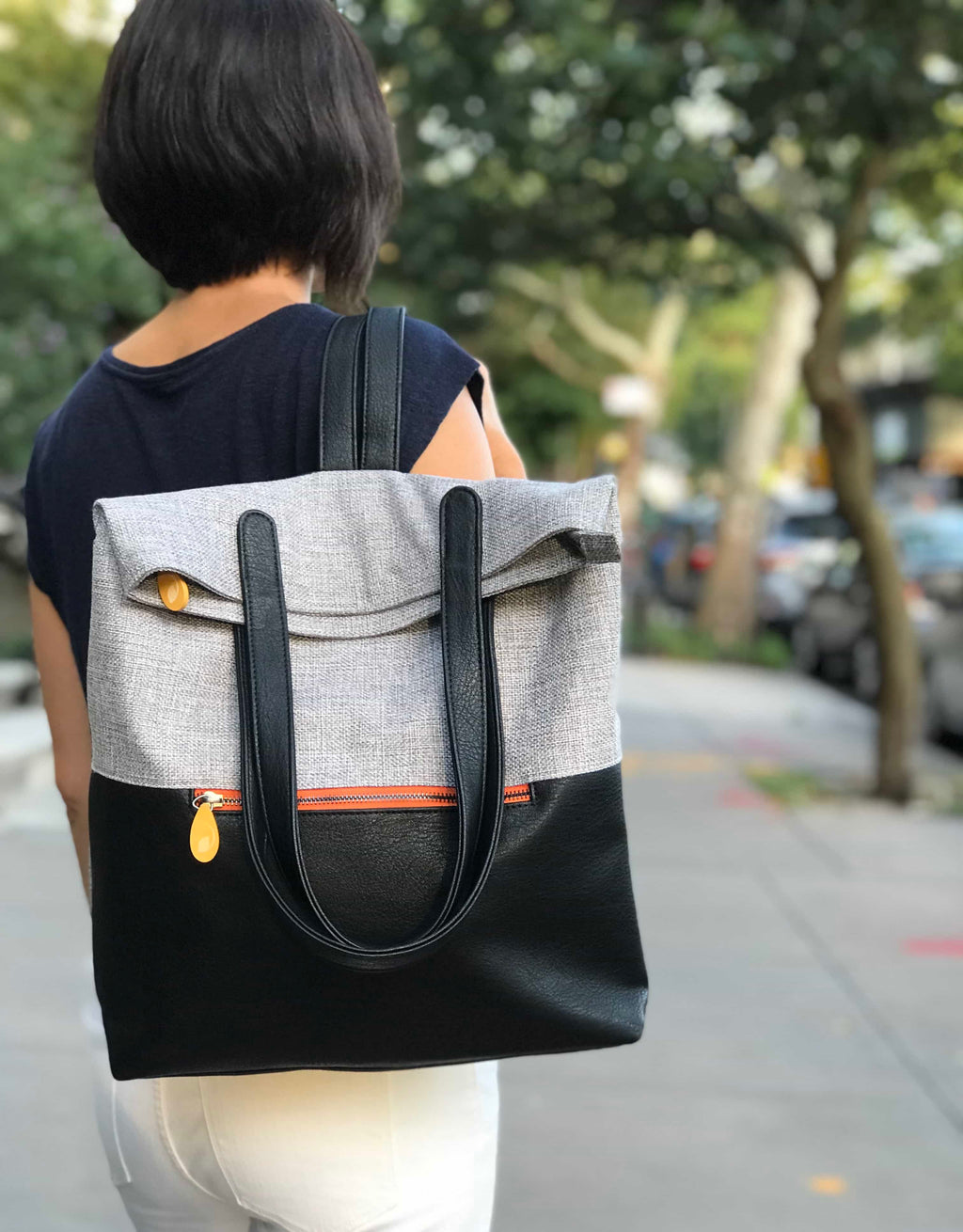 Convertible Backpack Tote with Trolley Sleeve