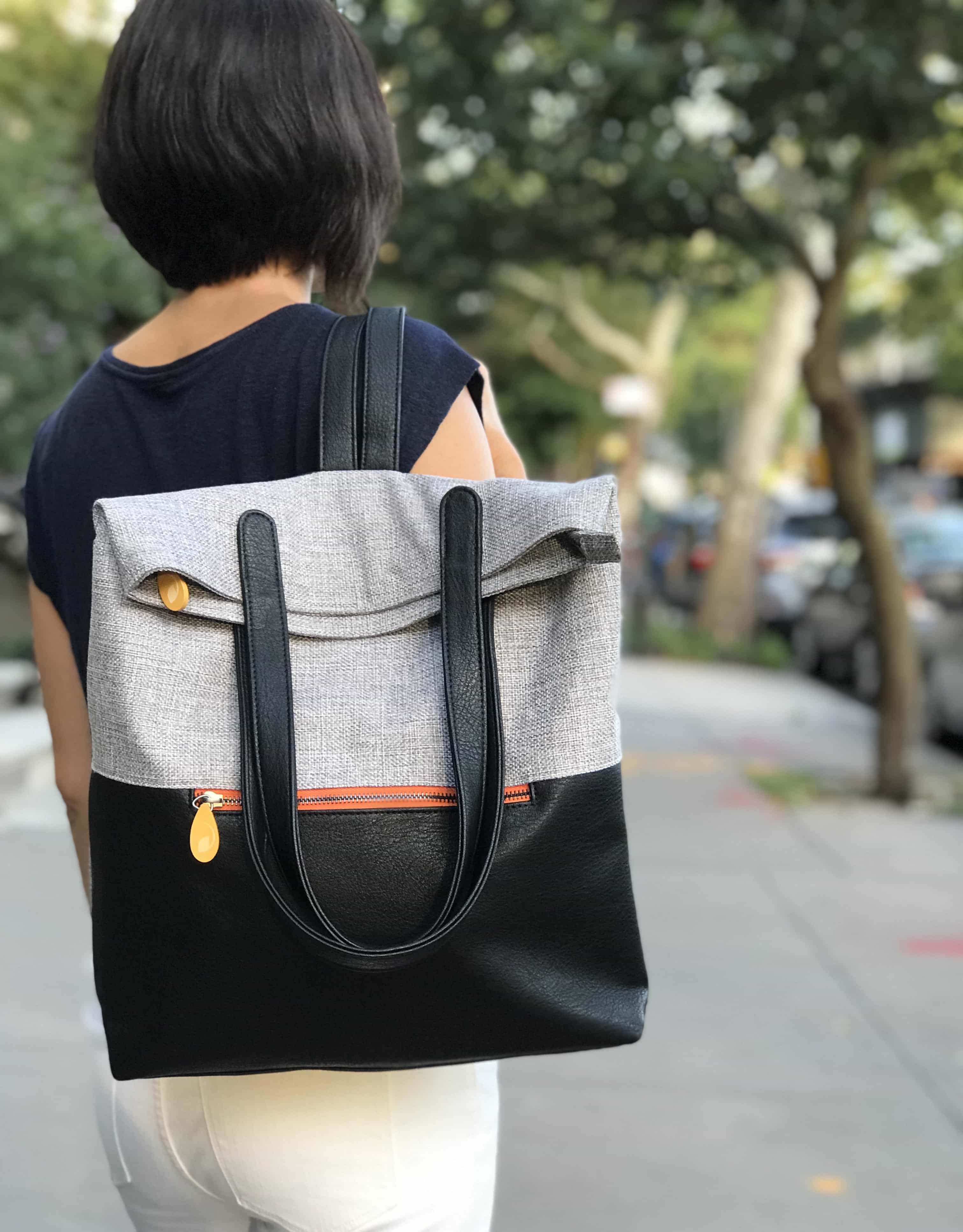 Convertible Backpack Tote with Trolley Sleeve