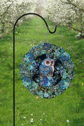 Spring Home Decor Blue Black Owl Garden Wind Spinner
