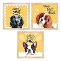 Wood Dogs Quotes Home Decor Wall Art, Small Size, 9.5 X 9.5 Inches